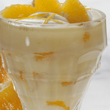 Amarant-Orangen-Dessert