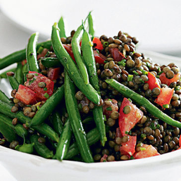 Linsensalat mit grünen Bohnen