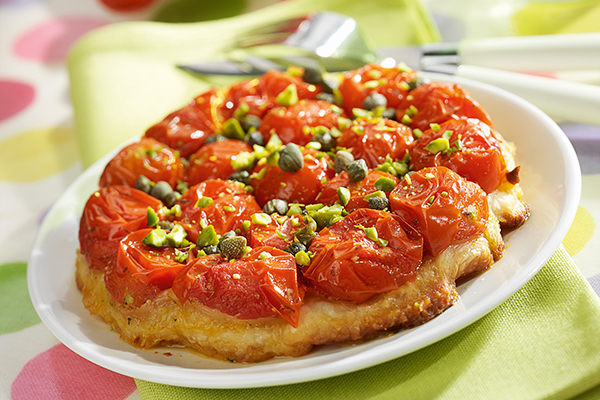 Tomaten-Tarte Tatin mit Pistazien und Kapern - Naturarzt