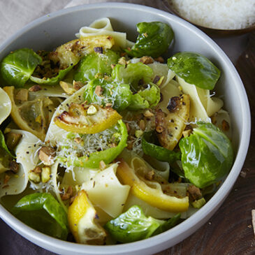 Pappardelle mit gebratenem Rosenkohl